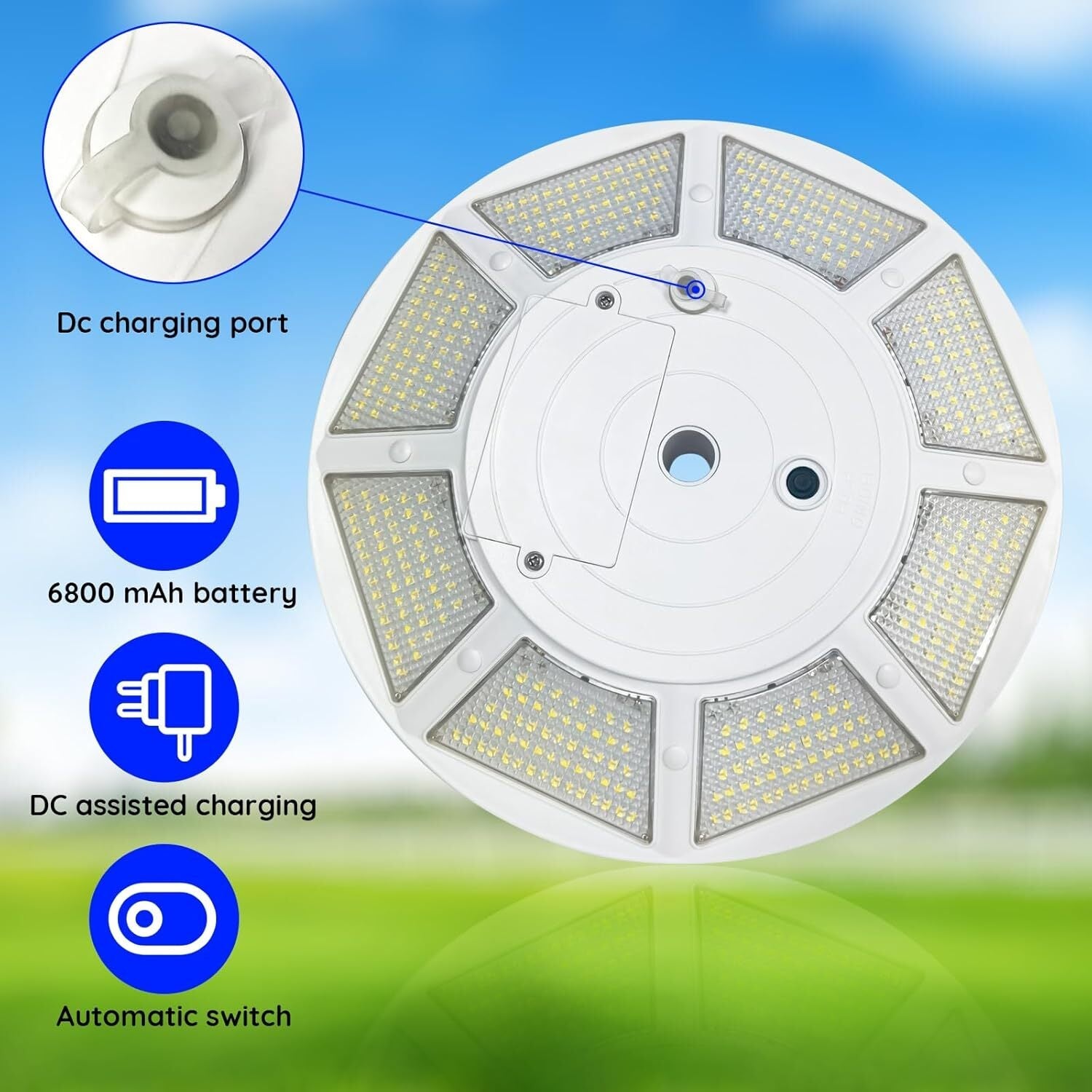 new Solar Flag Pole Light 440 Super Bright LED Flagpole Powered White 07FC0E-D4 - KOEEK