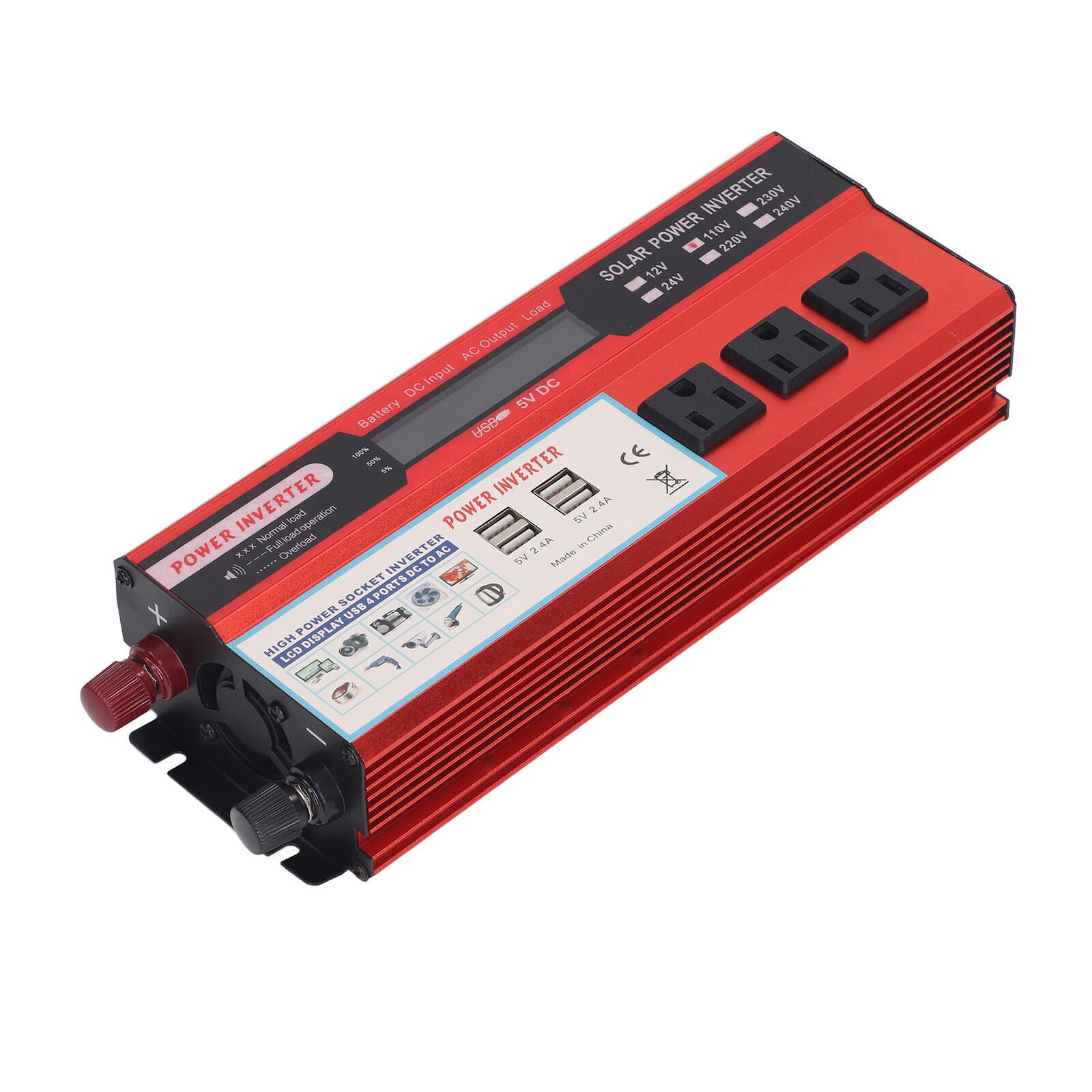 new 2000W Modified Sine  Car Inverter 4USB Ports LCD Digital Display Inverter US koeek - KOEEK