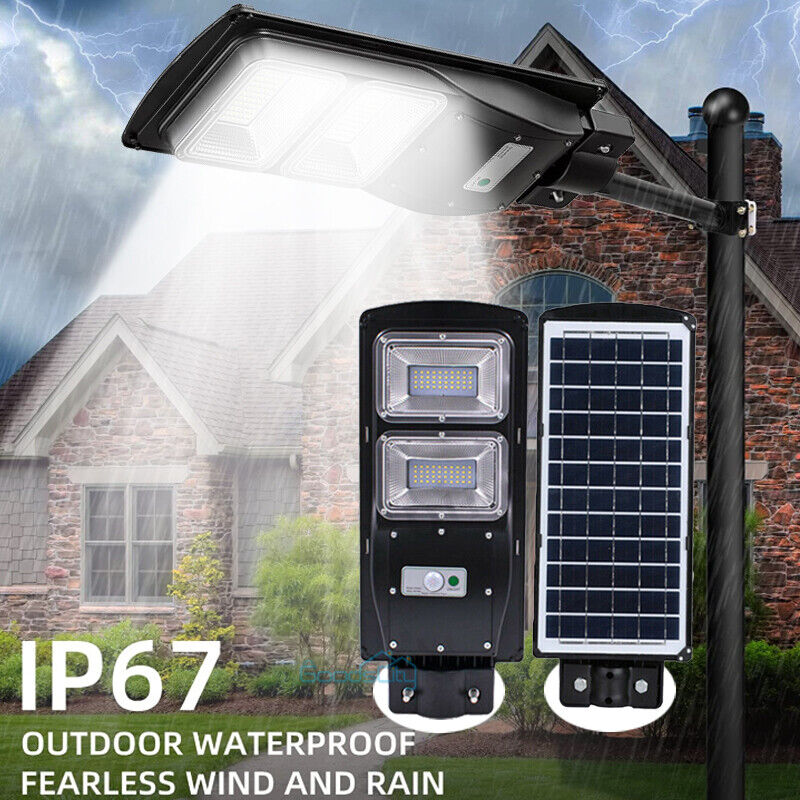 ny 75000000LM Kommerciel Solar Street Floodlight Udendørs Dusk To Dawn Timing Lampe