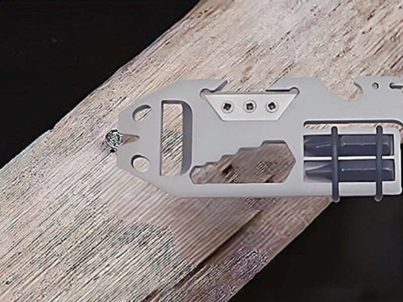 EDC Stainless Steel Key chain Pry Bar Crowbar Pocket Outdoor Multi CardTools 07FC0E-D4 - KOEEK