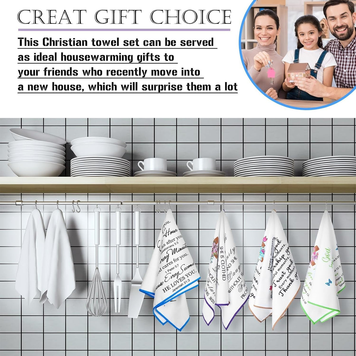 new Rtteri 4 Pcs Religious Dish Towels 16.5 x 23.5 inches, Elegant Style RTTERI - KOEEK