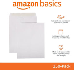 Catalog Mailing Envelopes, Peel and Seal, 10x13 inches, White, Pack of 250 07FC0E-D4 - KOEEK