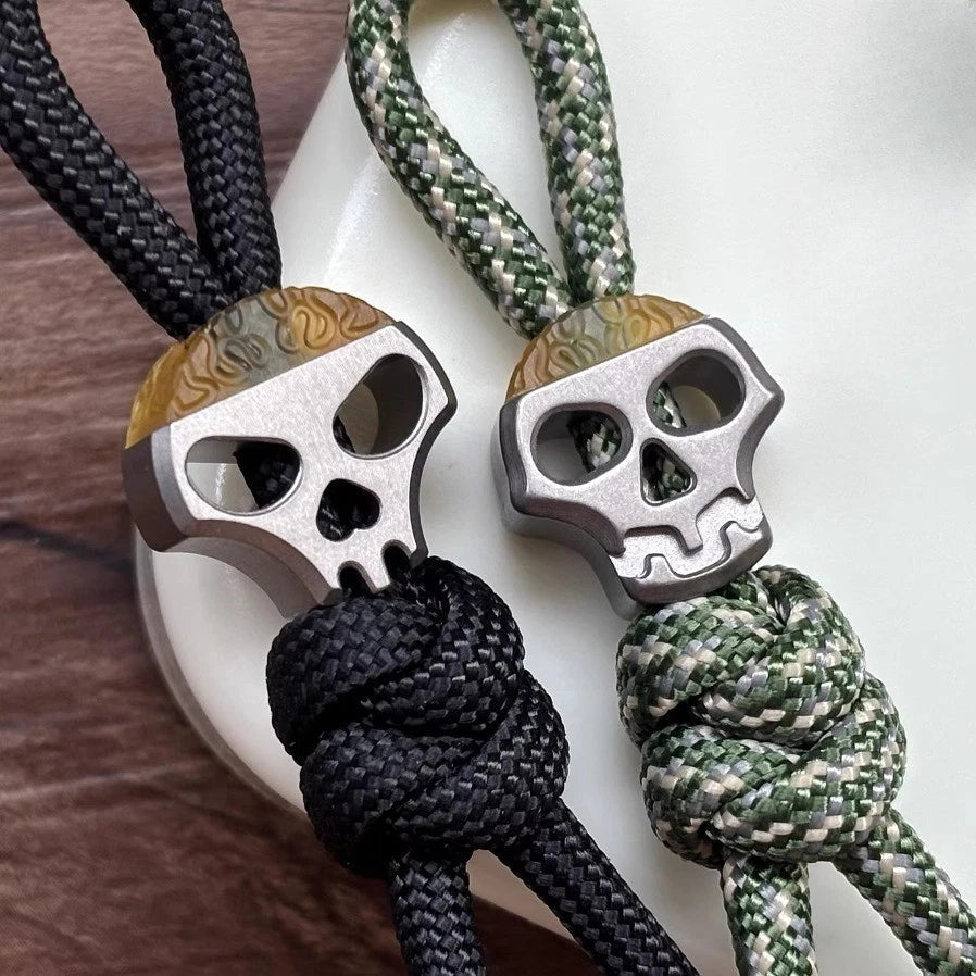 Steampunk Skull Titanium alloy EDC Tool Paracord Lanyard Keychain 07FC0E-D4 - KOEEK