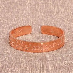 Red Copper Buddhist Sutra Open Bangle Large Sutra Bracelet Jewelry 07FC0E-D4 - KOEEK