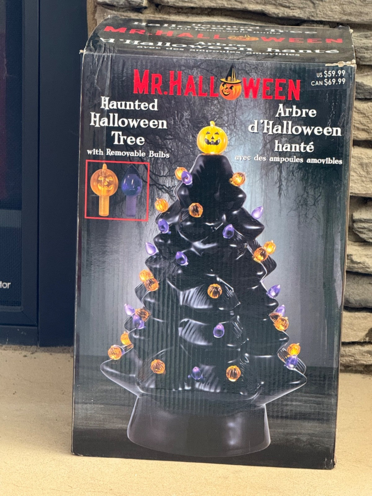 Mr Halloween Haunted Tree Ceramic Black 14" Pumpkin LED Lighted Mr Christmas 07FC0E-D4 - KOEEK
