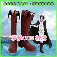 Cartoon Bungo Stray Dogs Fyodor Shoes Cosplay Prop Zipper Long Boots Unisex 07FC0E-D4 - KOEEK