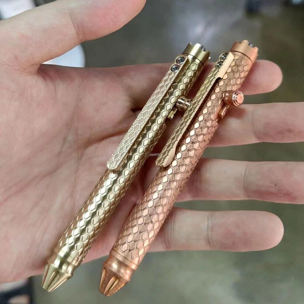 EDC Brass/Red Copper Titanium Clips Signature Pen Writing Portable outdoor Tools 07FC0E-D4 - KOEEK