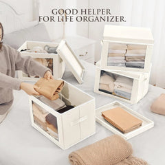 Fabric Storage Bins with Lids, Decorative Storage Boxes, Closet Storage Bins 07FC0E-D4 - KOEEK