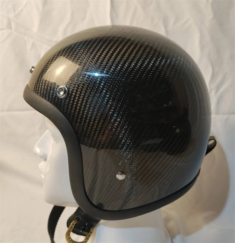 3/4 Face Helmet Carbon Fiber Motorcycle 500TX Retro Motorbike Rider Helmet 07FC0E-D4 - KOEEK