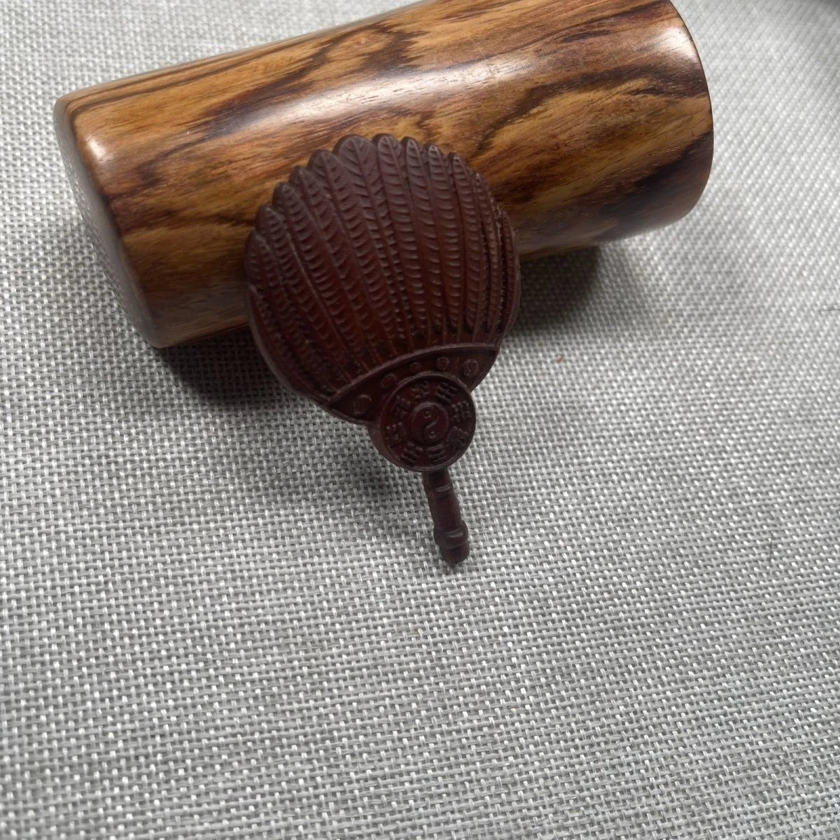 Zitan Taiji Bagua Pendant Daoist Amulet Wood Carving Necklace Unisex Jewelry 07FC0E-D4 - KOEEK