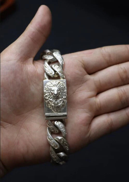 Men's 925 Silver Plated Bracelet. Length 8.6 inches 07FC0E-D4 - KOEEK