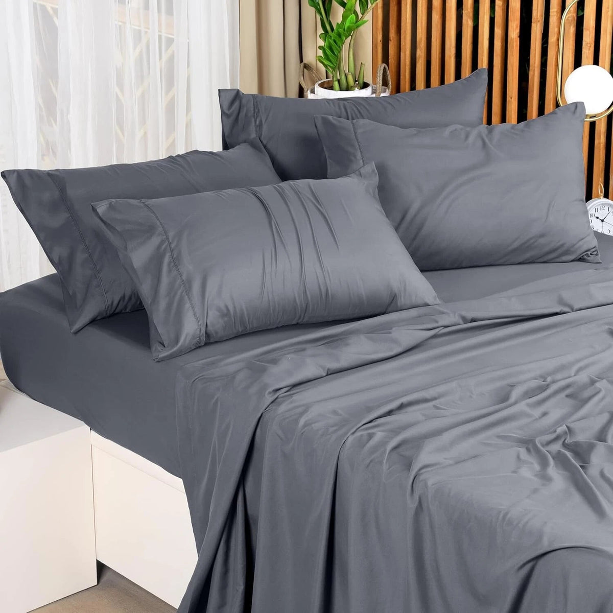 Queen Bed Sheets Set - 4 Piece Bedding - Brushed Microfiber - Shrinkage and Fade 07FC0E-D4 - KOEEK