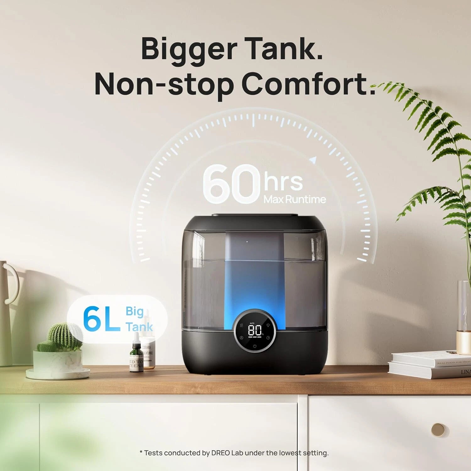 Smart Humidifier for Bedroom, 6 Liter Top Fill Super Large Cool Mist Humidifier 07FC0E-D4 - KOEEK