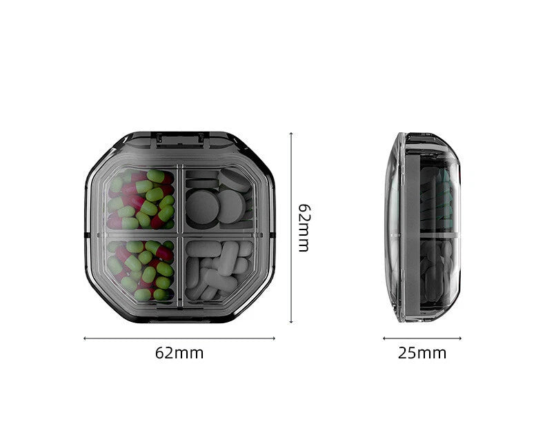 Small pocket Pill Box,Moisture Proof Pill Case,Daily Portable Medicine Box 07FC0E-D4 - KOEEK