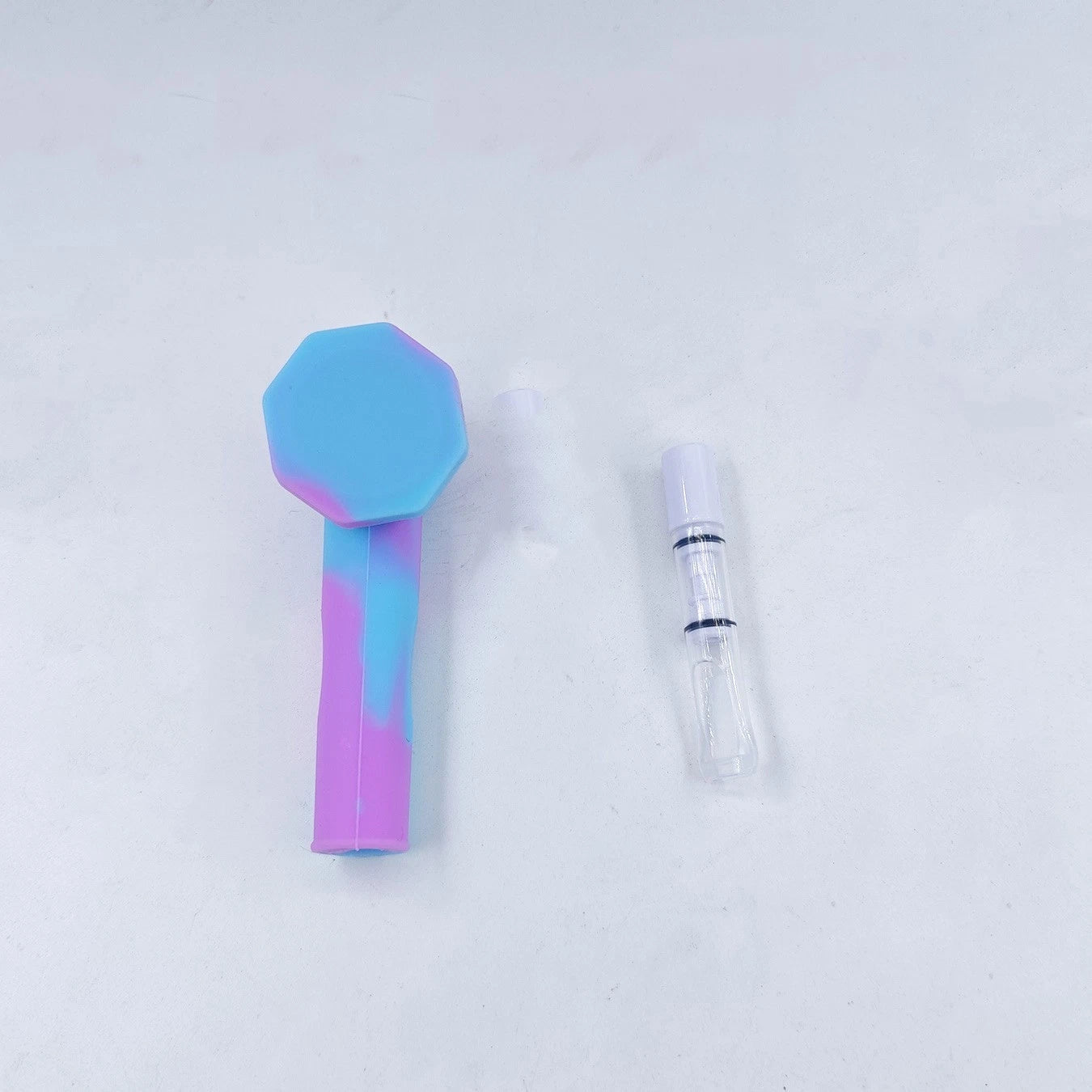 Style Silicone Hand Tobacciana Pipe with Cap Bowl Herb Cigarette Filter Gift 07FC0E-D4 - KOEEK