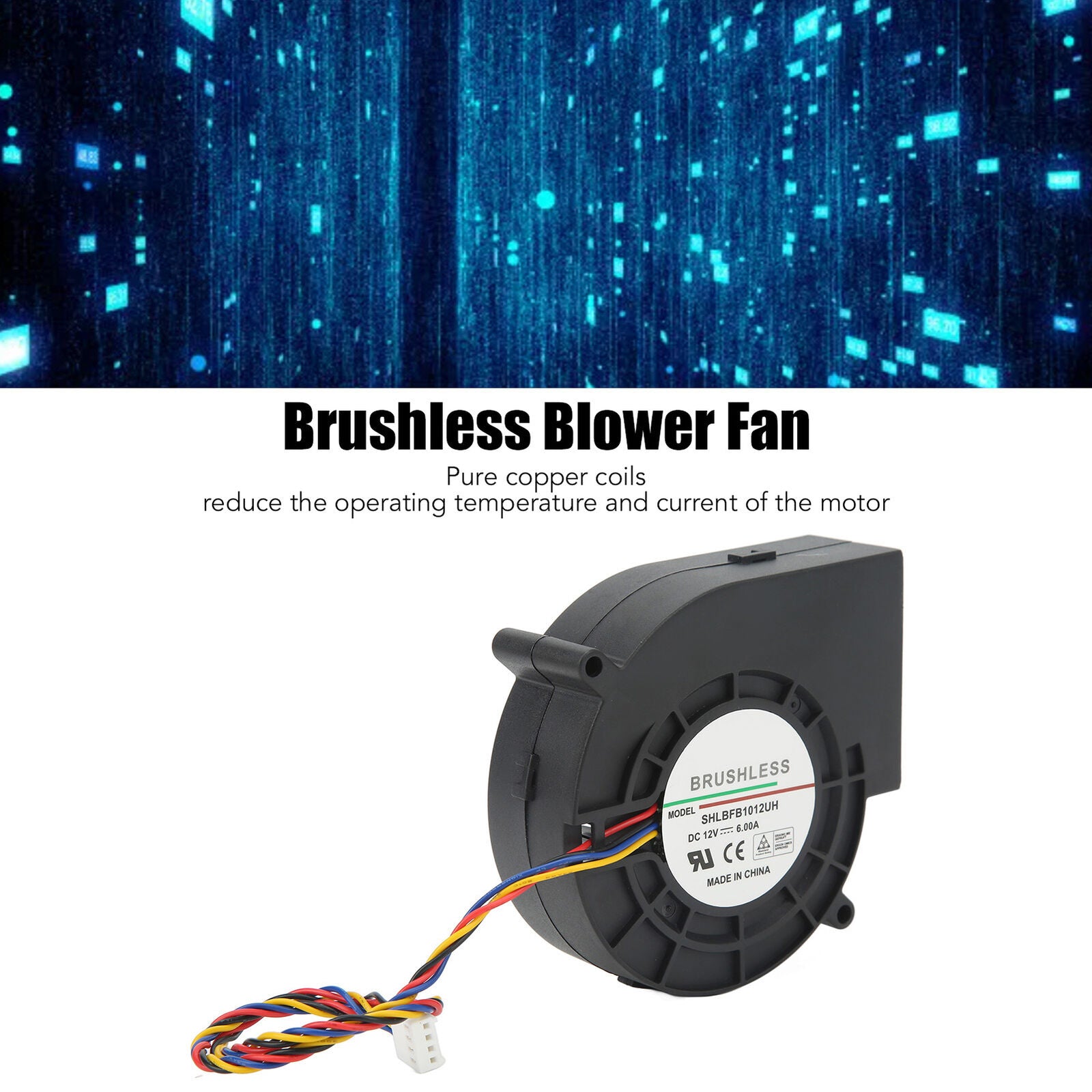 new Brushless Cooling Blower Fan DC12V 6A 8300RPM 300CFM High Airflow Dual Ball koeek - KOEEK