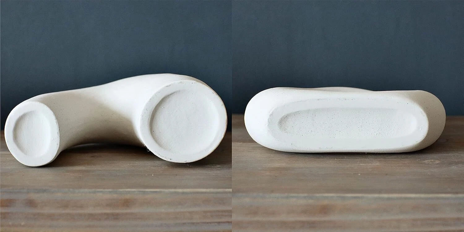 Donut Vase, Set of 2 -, White Ceramic Hollow Donut Vase Decoration 07FC0E-D4 - KOEEK
