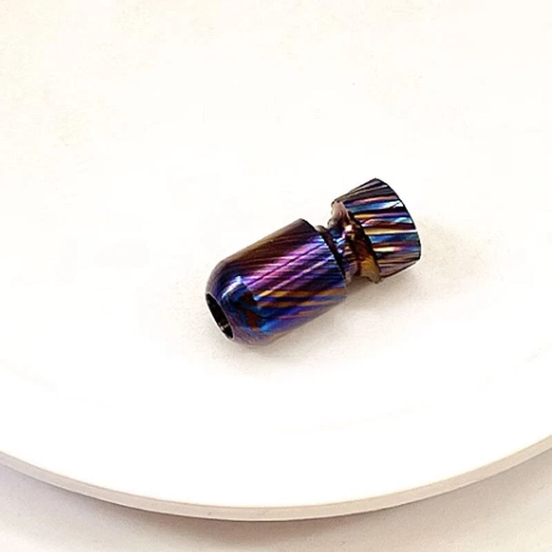 TITNAER EDC Titanium Timascus Key Knife Parachute Cord Bead Pendant Lanyard 07FC0E-D4 - KOEEK
