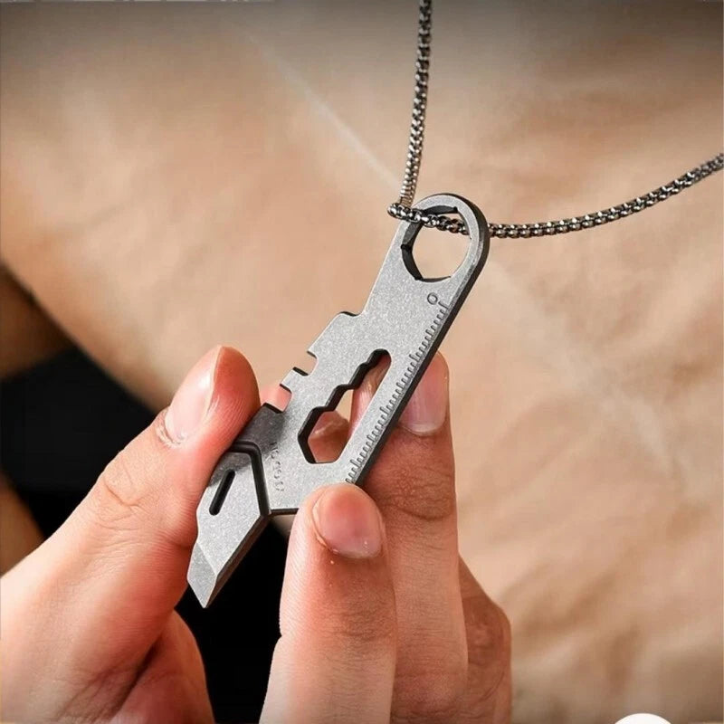 Titanium Pry Bar Crowbar Bottle Opener Wrench EDC Portable Multi Tools Outdoor 07FC0E-D4 - KOEEK