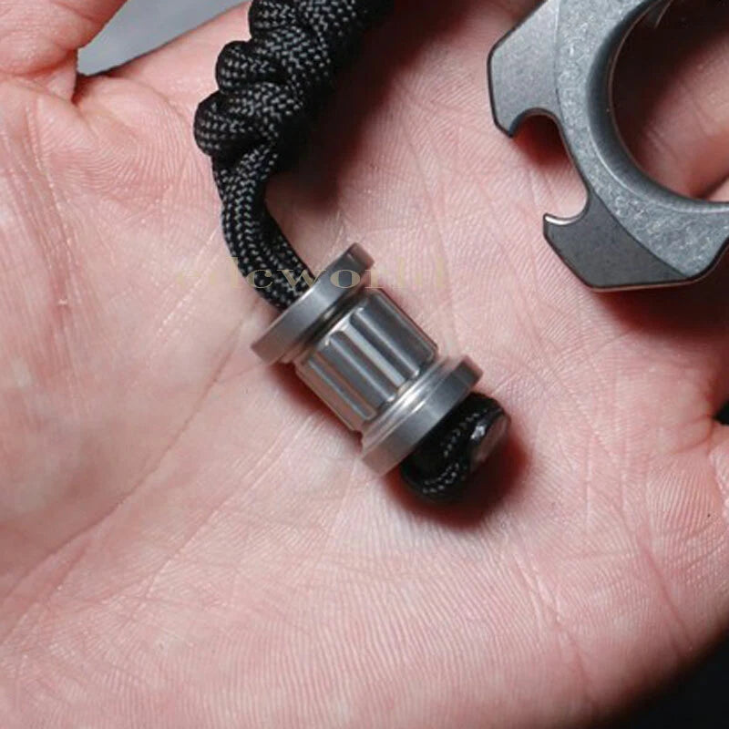Titanium Alloy Knife Bead Key Parachute Cord Pendant Bead Lanyard DIY EDC Tool 07FC0E-D4 - KOEEK