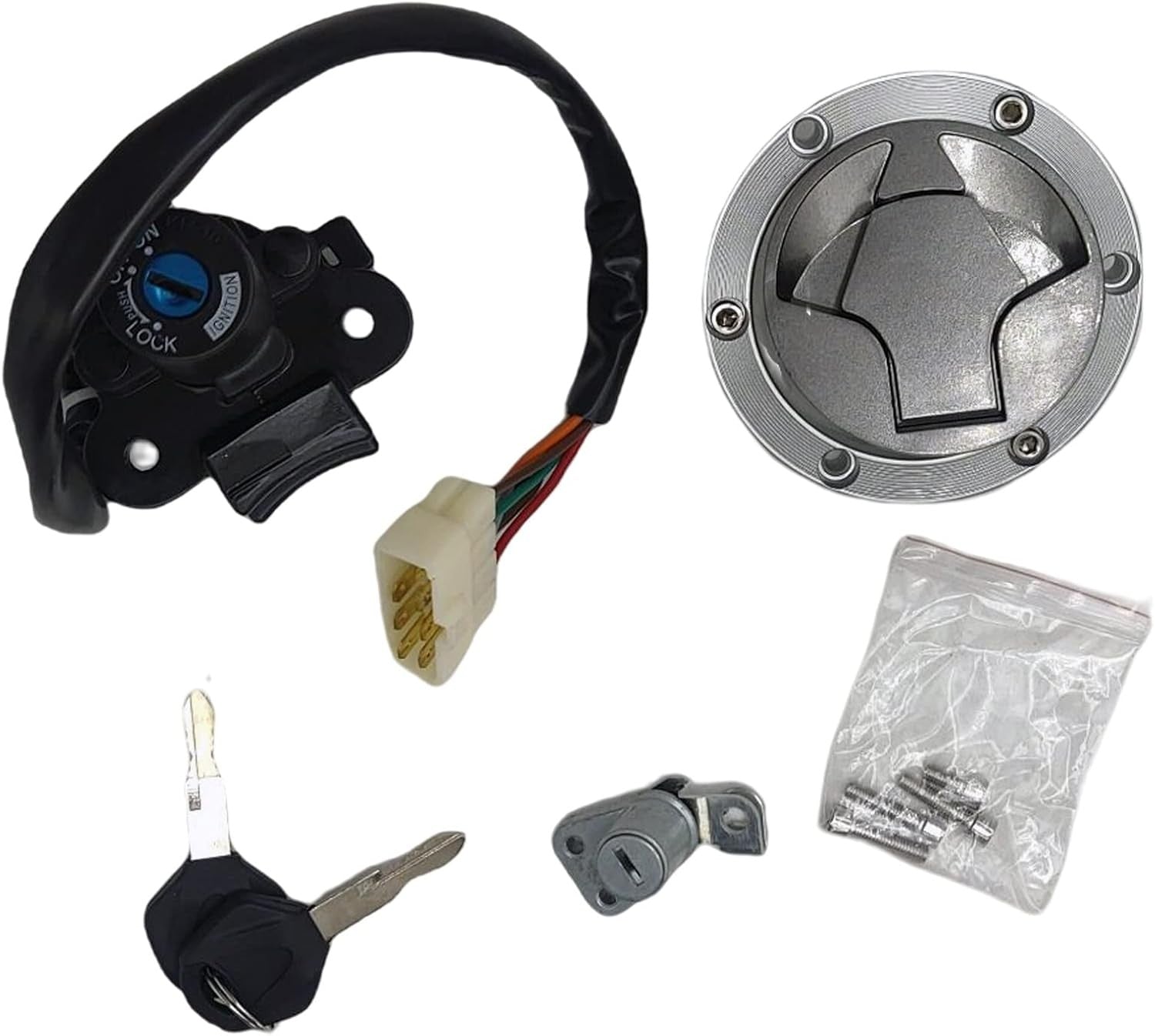 new RAYANA Ignition Switch+Gas Fuel Tank Cap Cover+Seat Lock+Keys Compatible for... RAYANA - KOEEK