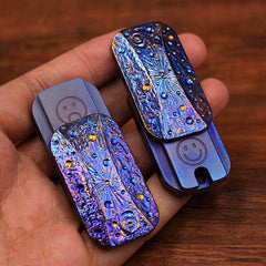 Small Click Solid Titanium Slider Push Card Hand Fidget Decompression EDC Toy 07FC0E-D4 - KOEEK