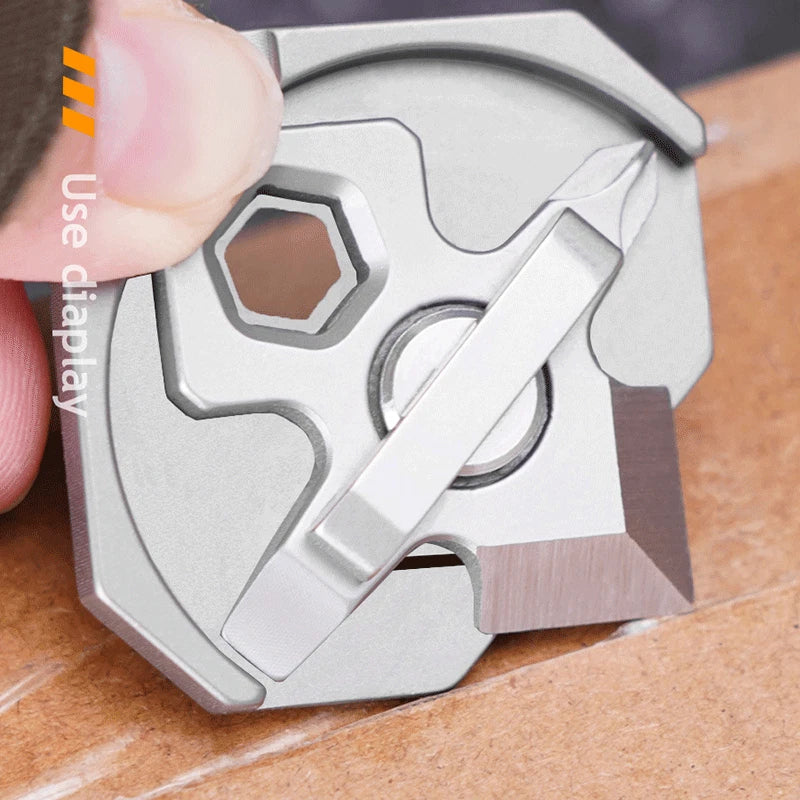 4 IN 1 Titanium Multi Tools Screwdriver Cutter Portable Camping EDC Keychain 07FC0E-D4 - KOEEK