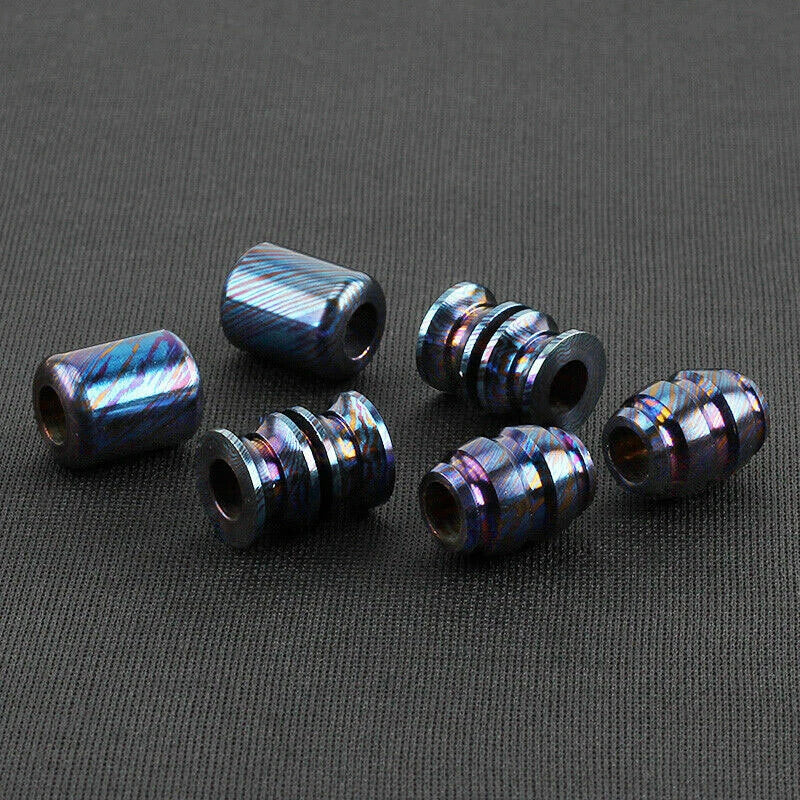 Titanium Damascus Bead Timascus Folding Knife DIY Lanyard Umbrella Rope Pendant 07FC0E-D4 - KOEEK