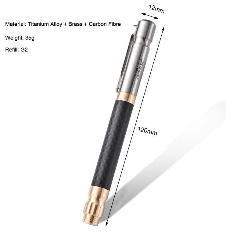 EDC Titanium Alloy Brass Pocket Ballpoint Pen Business Office Stationery Outdoor 07FC0E-D4 - KOEEK