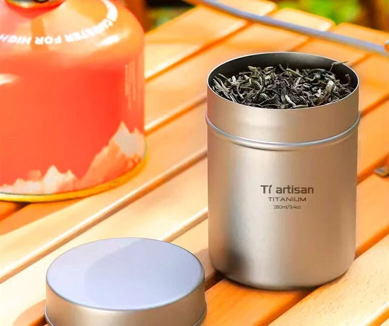 280mL Pure Titanium Storage Box Coffee Tea Cans EDC Portable Container Tank 07FC0E-D4 - KOEEK