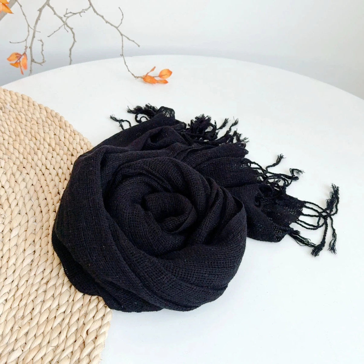 Mens Linen Cotton Soft Winter Warm Scarf Crochet Hollow Bandana Neckerchief Wrap 07FC0E-D4 - KOEEK