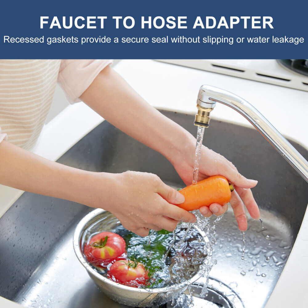 new  Faucet Connector Washing Machine Hose Garden Sink Adapter Portable Quick koeek - KOEEK