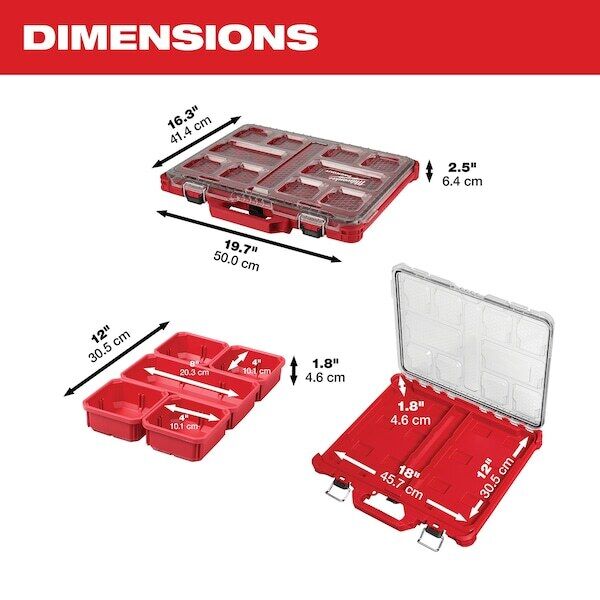 new Milwaukee Tool 48-22-8431 10 Compartments Packout Tool Case, 16-3/8 In W X Milwaukee - KOEEK