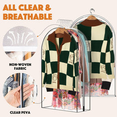 new 4 Packs 40" Clear Garment Bags for Hanging Clothes, 10" Gusseted transparent 07FC0E-D4 - KOEEK