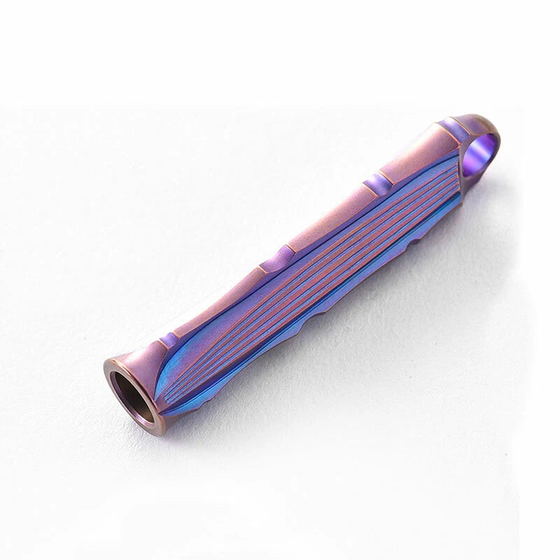 EDC Titanium Safty Whistle Keychain Necklace Pendant DIY Outdoor Survival Tool 07FC0E-D4 - KOEEK