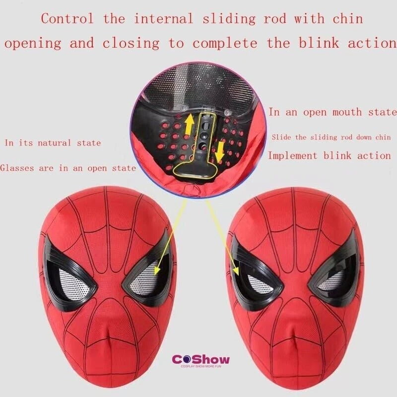 Spider Man No Way Home Black Cos Helmet Mask Moving Arachno Chin Control Eyes 07FC0E-D4 - KOEEK