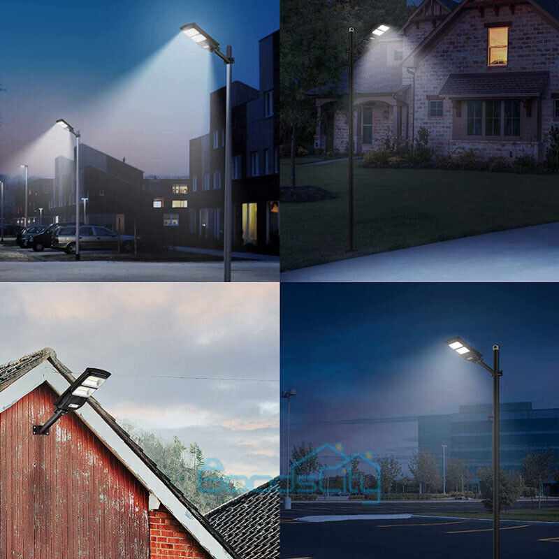 ny 75000000LM Kommerciel Solar Street Floodlight Udendørs Dusk To Dawn Timing Lampe