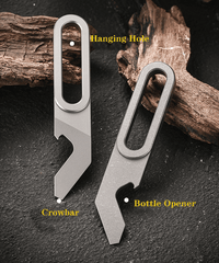 EDC Titanium Keychain Pry Bar Crowbar Pocket Opener Wrench Outdoor Multi Tools 07FC0E-D4 - KOEEK