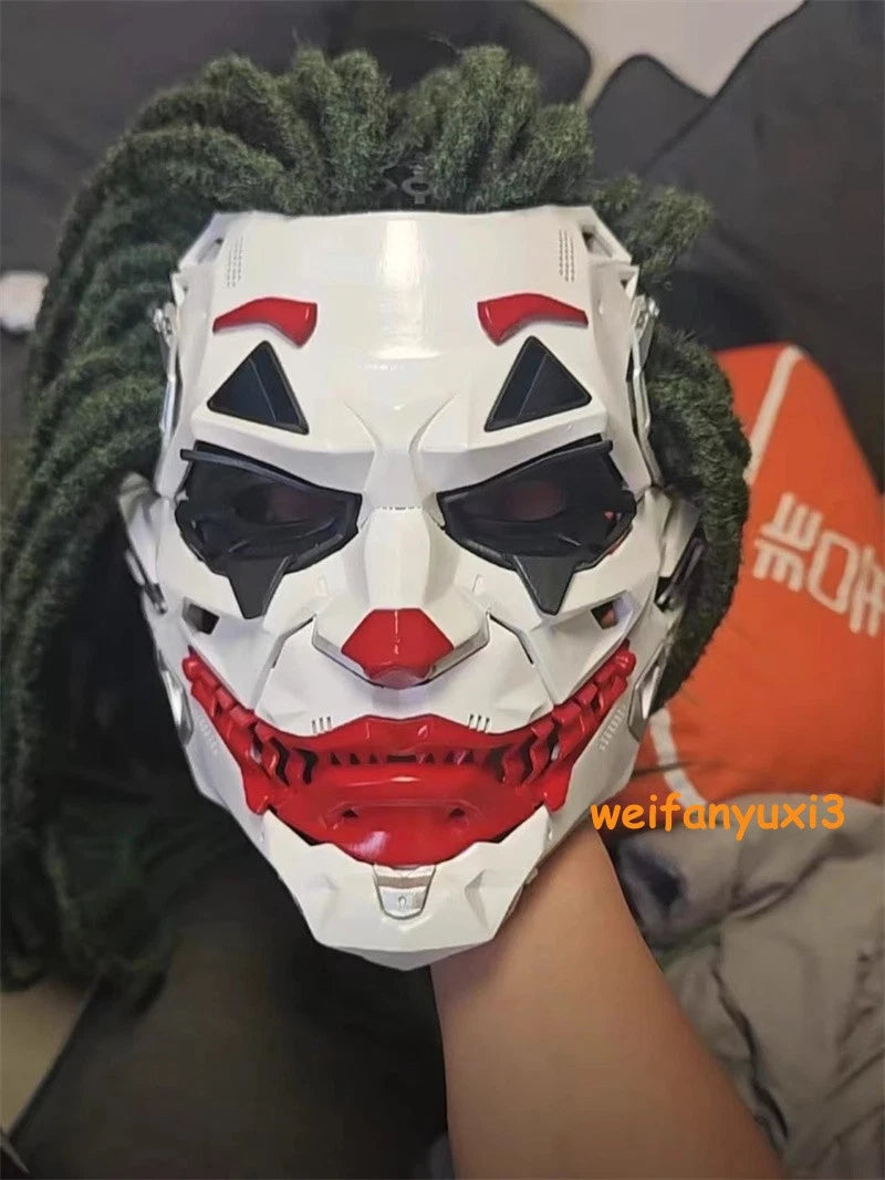 Joker Full Face Masks Resin Cosplay Props w/Dreadlocks Punk Style Accessories 07FC0E-D4 - KOEEK