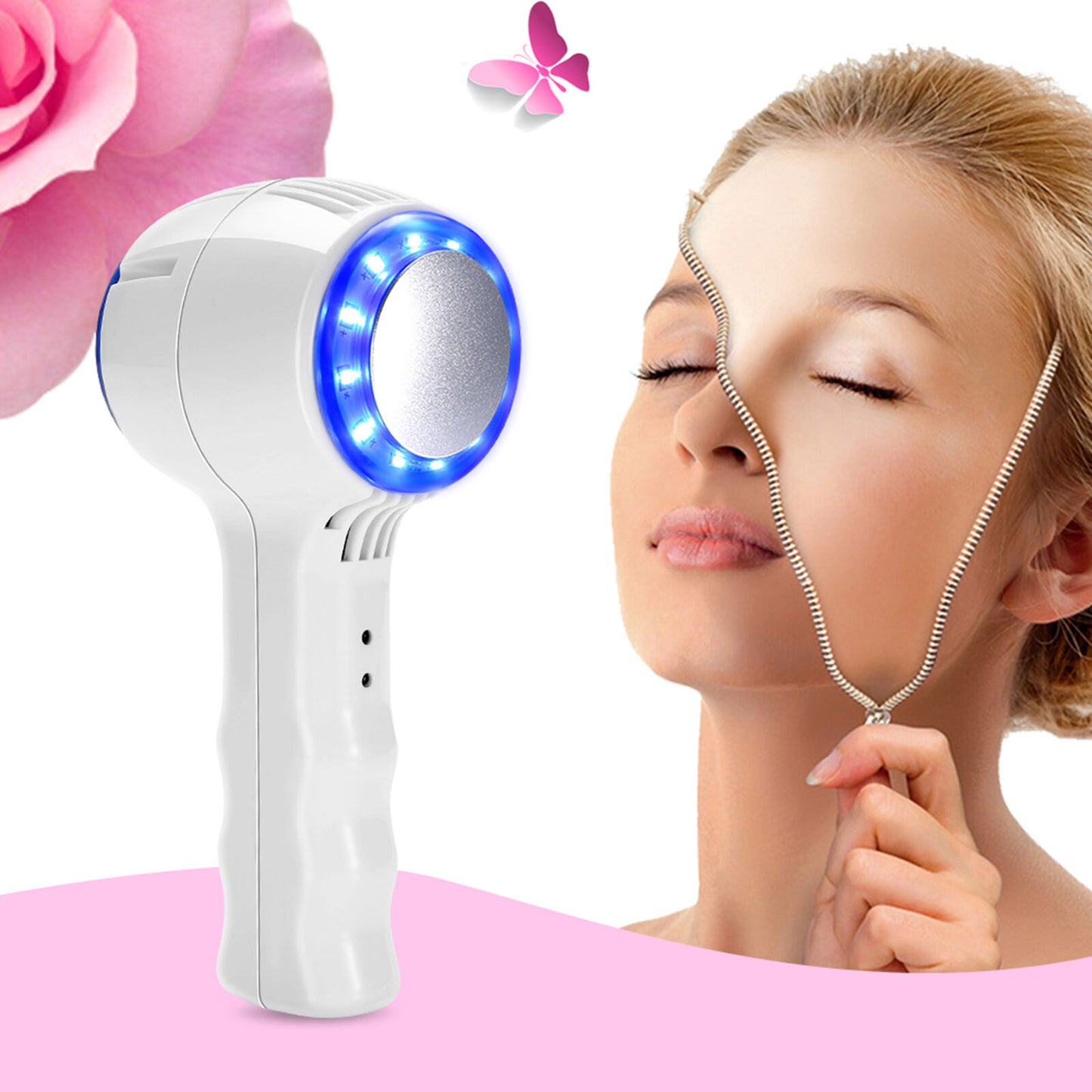 ny Beauty Device - Varm og kald LED Hammer Kosmetisk ansiktsmaskin Ansiktshudløftning