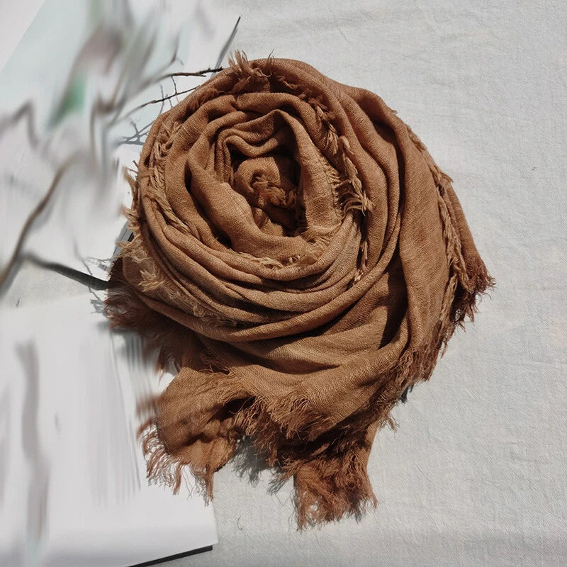Men Unisex Acrylic Scarves Plain Colors Long Shawl Head Wrap Headscarf Muslim 07FC0E-D4 - KOEEK