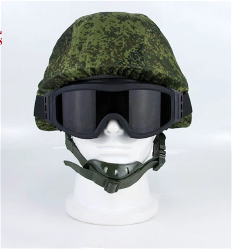 US! Replica Russian Army 6b26 Tactical Steel Helmet + Helmet Cover + Goggle Set 07FC0E-D4 - KOEEK