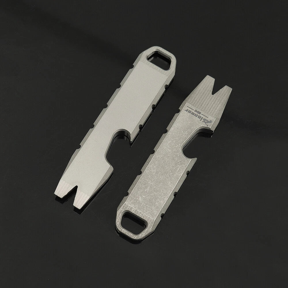 EDC Mini Titanium Alloy Keychain Multi Tool Pocket Pry Bar Crowbar Opener Cutter 07FC0E-D4 - KOEEK