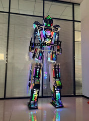 Glowing LED Robot Costume - Illuminated Cosplay For Dance & Parties DJ Part 07FC0E-D4 - KOEEK