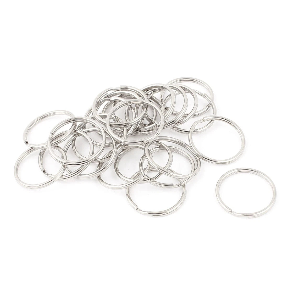 24pcs 3cm Dia Metal Double Loop Split Ring Key Holder Hanging Keyring Keychain 07FC0E-D4 - KOEEK