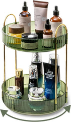 360 Rotating Makeup Organizer,2 Tier Large Capacity Cosmetics Organizers 07FC0E-D4 - KOEEK