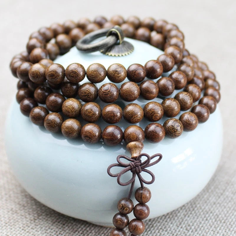 1Pc Golden Sandalwood Buddha Bead Hand String Exquisite Ornament Bracelets 07FC0E-D4 - KOEEK