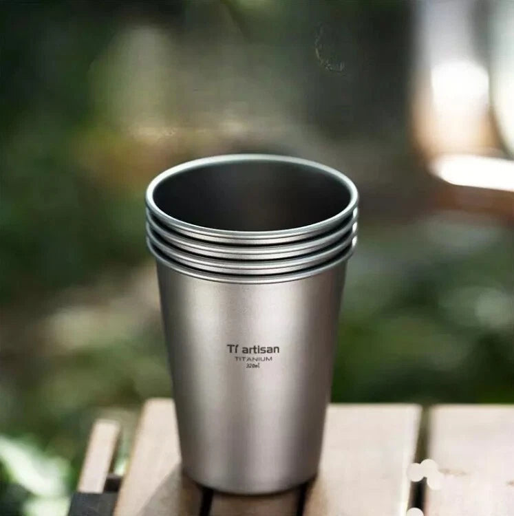 320ml Pure Titanium Single Layer Wall Cup Coffee Tea Beer Cup Portable Outdoor 07FC0E-D4 - KOEEK