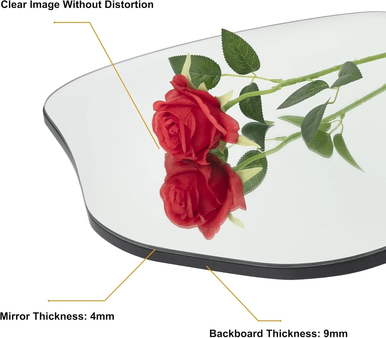 Irregular Wall Mirror Asymmetrical Mirror Frameless Mirror for Bathroom Living 07FC0E-D4 - KOEEK