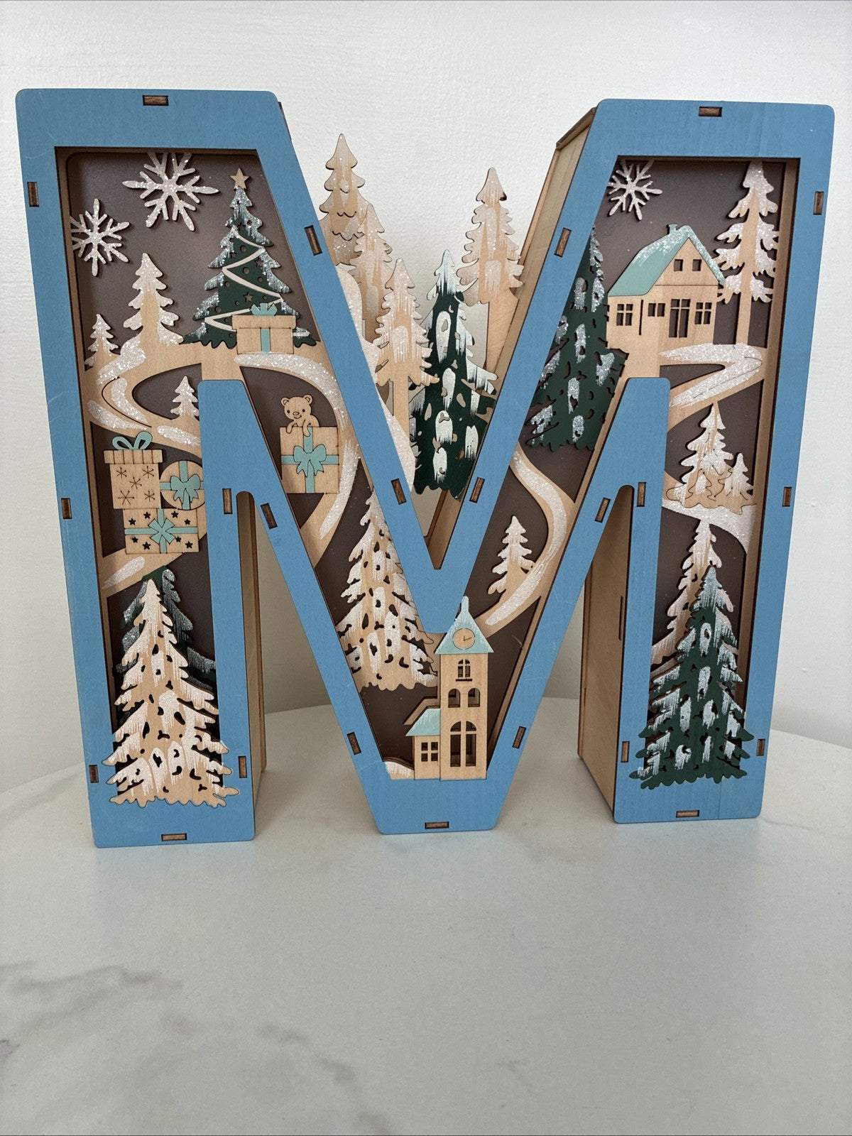 Anthropologie Wonderland Scene Letter M Monogram Christmas Fairy Light Decor ANTHROPOLOGIE - KOEEK